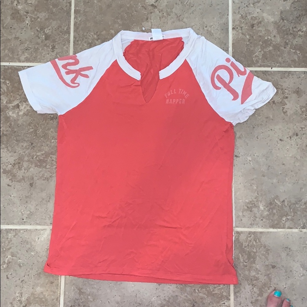 PINK brand v neck coral shirt